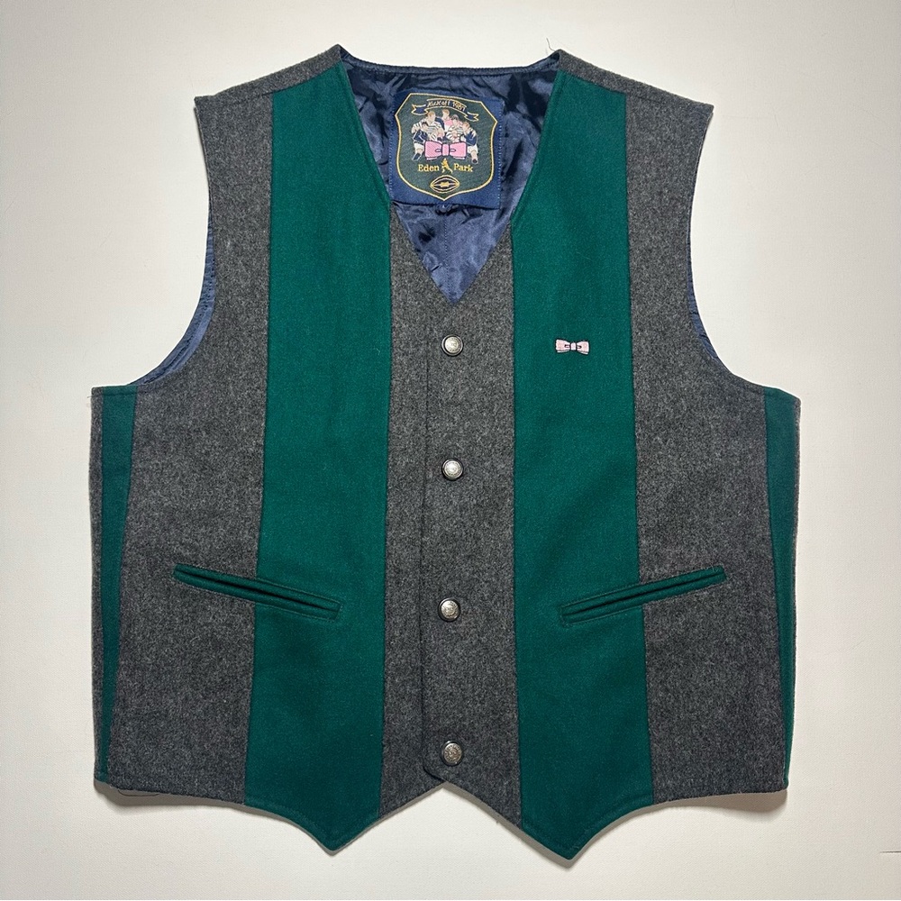Eden Park Wool-Blend Heritage Kick-Off 1987 Button Up Vest Waistcoat, Mens Large